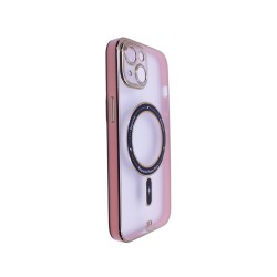Capa Magnética com Lente de Câmara Série Q para Apple iPhone 14 Rosa Capa Magnética com Lente de Câmara Série Q para Apple iPhone 14 Rosa